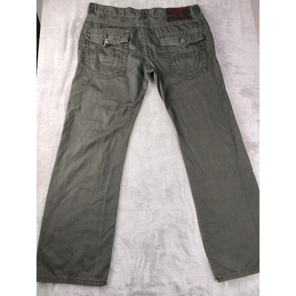 True Religion Johnny Super‎ T Jeans Olive Green Size 40 Y2K Flap Pocket